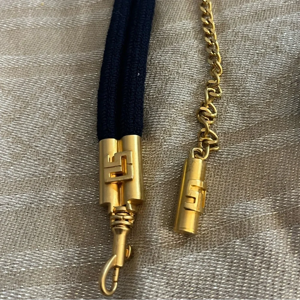 St. John Navy Rope & Gold Logo Chain Belt - 42” - Picture 2 of 5